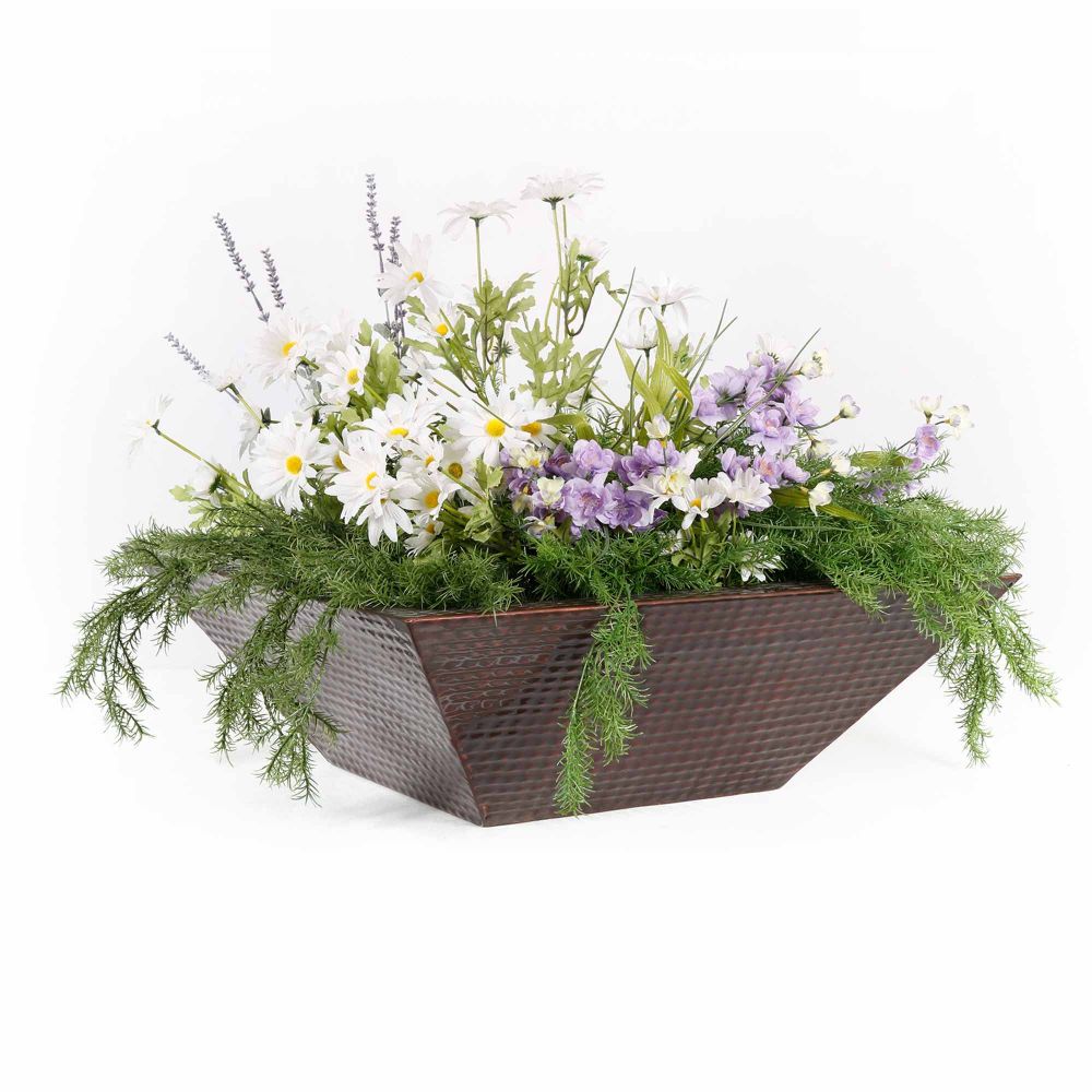 The Outdoors Plus OPT-36SCPO 36" Maya Hammered Copper Planter Bowl
